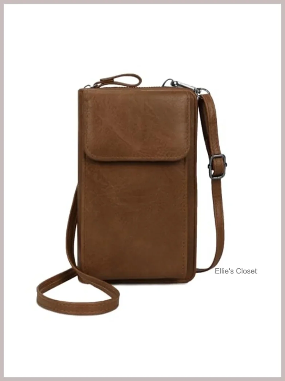 Faux Leather Crossbody Phone Wallet Purse Small Shoulder Bag with Card Slots
